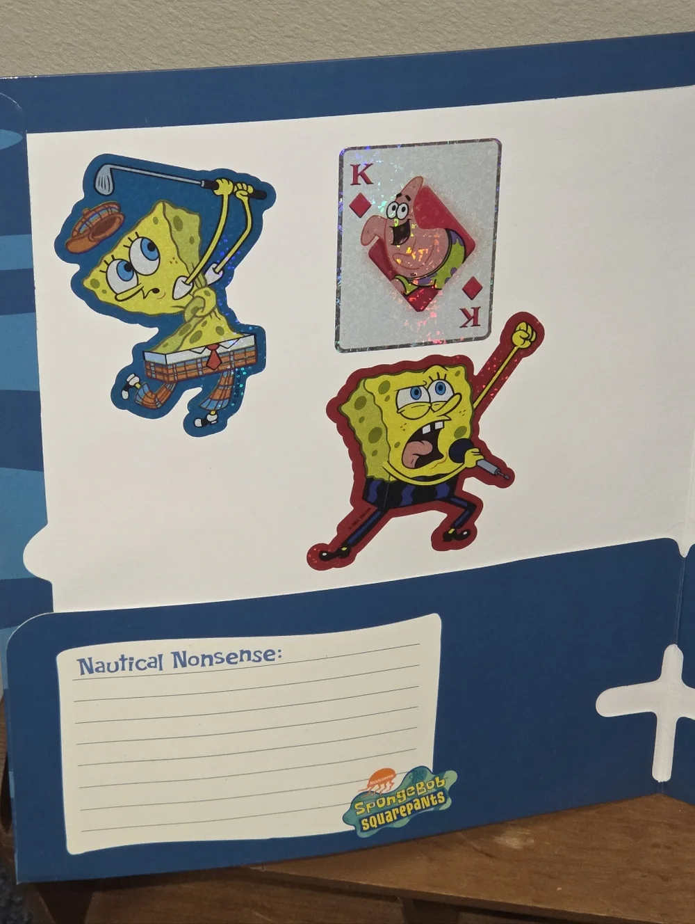 Vintage 2003 SpongeBob SquarePants 2 Pocket Novelty Folder with vintage stickers